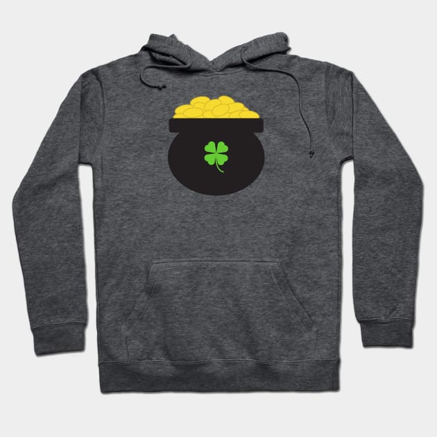 Pot of Gold Shamrock St Patrick's Day in Green Hoodie by Kelly Gigi